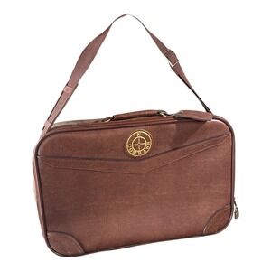 Vintage N. Compass Carry-on Luggage Travel Suitcase Bag Brown Y2K 90s